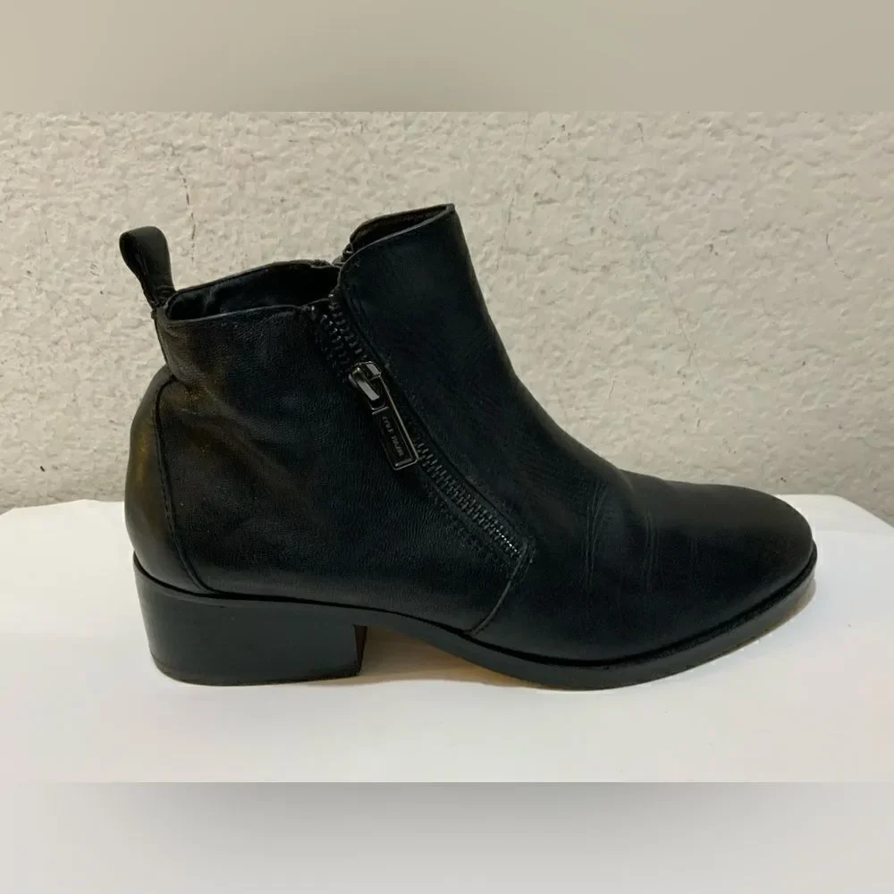Cole Haan Ankle Boots Womens 7 B Black Dual Zipper Oak D44816 Booties